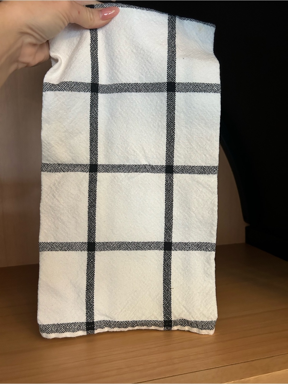 Black & White Grid Kitchen Towel 100% Cotton